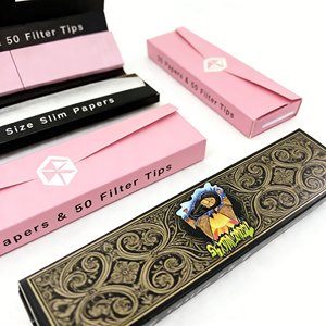 Papel de liar personalizado en stock, estilo moderno, tamaño personalizable 110*44mm 78*44mm, para almacenamiento, 50 unidades de papeles con puntas, OEM/ODM - Product Image 3