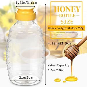 Botella de Miel de PET/PP sin BPA con Tapa de Válvula de Silicona, Capacidad de 460g, Impresión Serigrafiada, Certificación LFGB, Venta al por Mayor para Exprimir por Debajo - Product Image 2