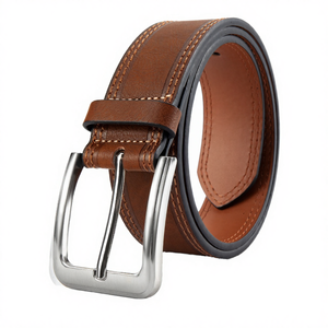 Cinturón Unisex Vintage de Cuero Vacuno con Patrón Floral y Hebilla Ajustable de Aleación, Ligero y Ecológico para Hombres y Mujeres - Product Image 3