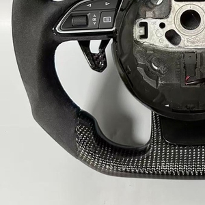 Volant de voiture en carbone avec sélection de lecteur 2 boutons pour <span class=keywords><strong>Audi</strong></span> A3 A4 A5 A6 A7 A8 S8 Q3 Q5 Q7 S3 S4 S5 S6 S7 <span class=keywords><strong>TT</strong></span> R8 RS3 RS4 - Product Image 5