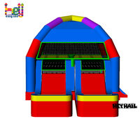 Grand château gonflable commercial arc-en-ciel avec toboggan aquatique intégré pour parcs d'attractions et locations d'événements pour enfants