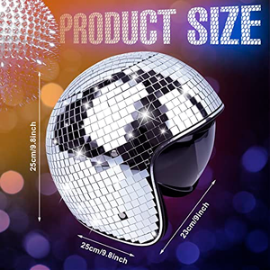 Casco de Bola de Discoteca con Visera Retráctil - Casco de Discoteca con Espejo Brillante, Gorro de Bola de Discoteca para DJ, Club, Bar, Fiesta, Regalos Novedosos - Product Image 4