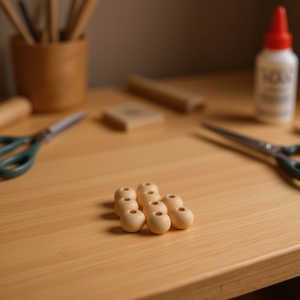 Perline in Legno Ilan 10mm con Foro Grande, 60 Pezzi, Accessorio per Artigianato - Product Image 3