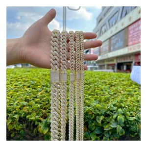 Luxury 925 Silver Hiphop Lab Grown <strong>Diamond</strong> Custom8mm-20mm Iced Out Vvs Moissanite Cuban Link <strong>Chain</strong> Necklace for <strong>Men</strong> Fine Jewelry - Product Image 1