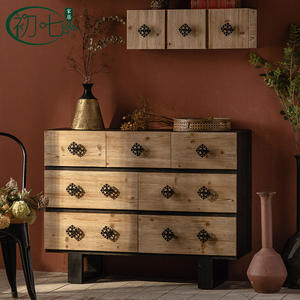 Cómoda de Madera Vintage para Entrada con 6 Cajones, Mueble de Almacenamiento para Sala de Estar, Uso Comercial - Product Image 1