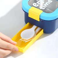 Boîte à lunch de grande capacité scellée, à double étage, en acier inoxydable 304, utilisable au micro-ondes