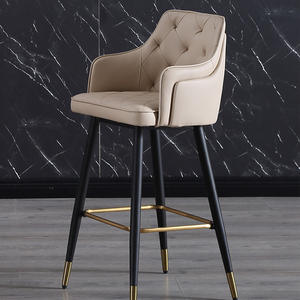 Tabouret <span class=keywords><strong>de</strong></span> bar <span class=keywords><strong>de</strong></span> style moderne et luxueux personnalisé, <span class=keywords><strong>chaise</strong></span> <span class=keywords><strong>de</strong></span> comptoir en cuir PU avec repose-pieds doré pour la maison, la <span class=keywords><strong>cuisine</strong></span>, le café, le restaurant - Product Image 4