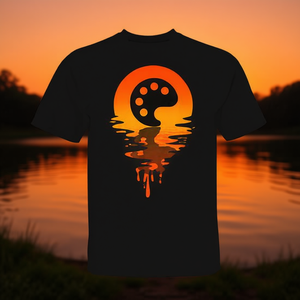 Vintage Retro <b>Paint</b> Palette T-<b>Shirt</b> Black Short Sleeve Art Design Unisex Wear - Product Image 3