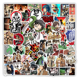 50 pc/ensemble attaque sur Tian dessin animé autocollants japon caractère étanche crème solaire autocollants pour ordinateur portable - Product Image 1