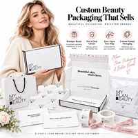 Boîtes d'emballage personnalisées avec logo, en carton ondulé, avec bande adhésive à déchirer pour l'expédition de produits de beauté et de soins de la peau en e-commerce
