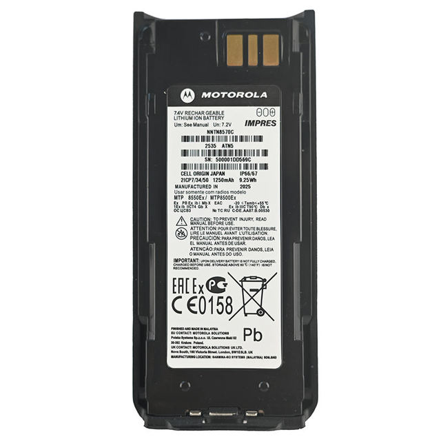 Original NNTN8570 NNTN8570C IMPRES Li-ion Battery ATEX 1250mAh for Motorola MTP8500Ex MTP8550Ex TETRA Explosion-Proof Radio