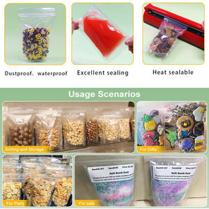 Sachet d'emballage plastique transparent en PET/CPP avec fermeture éclair pour céréales, chewing-gum, sushi, lait, gelée - Product Image 3