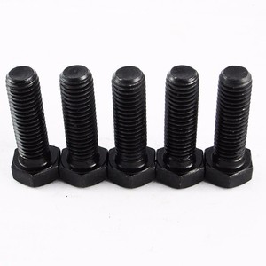 Écrous et boulons hexagonaux DIN931/933 en acier au carbone oxydé noir, boulons à tête hexagonale haute résistance M6-M36 - Product Image 4