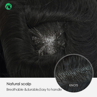 Fine Mono-Nouveautés Grand Stock Fine Mono Indian Human Hair Patch System Vente en gros pour hommes 6x9 7x9 7x10 8x10 8x11 9x11