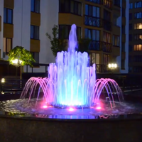 Fabrikgefertigter Outdoor-Garten Moderner Maßgefertigter Programmgesteuerter Runder Tanzender Musikwasserbrunnen