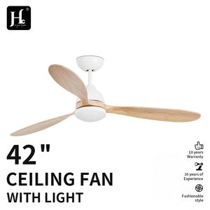 Ventilateur de plafond LED à télécommande à 5 vitesses en bois massif avec moteur électrique CC de 52 pouces pour usage domestique - Product Image 2