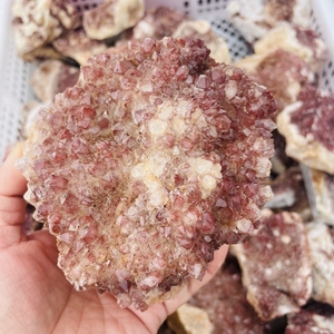 Spécimen minéral d'énergie naturelle <span class=keywords><strong>rare</strong></span> Quartz clair géode grappes de cristal rouge pour la guérison décorer - Product Image 4