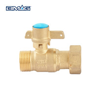 Vanne à boisseau sphérique verrouillable droite en laiton forgé BMAG DN15-PN16 DN15-DN20 avec raccords NPT mâles/femelles, manuelle, OEM pour compteur d'eau