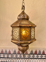 Lampe suspendue traditionnelle marocaine en laiton avec abat-jour en fer arc-en-ciel, 150 cm, luminaire LED, 3500K, blanc chaud
