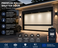 Porte de garage à volets roulants de style ferme luxueuse, en aluminium, avec commande intelligente, bandes lumineuses LED personnalisées, capteurs infrarouges