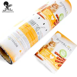 Afdrukken Aluminiumfolie Gelamineerd Food Grade Verpakking Snack Kat Hond Zakje Voedsel Plastic Roll Film