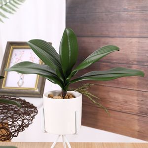 Home Office Decor Latex Real Touch Plants Green Faux Leaf <span class=keywords><strong>Artificial</strong></span> Phalaenopsis Orchid Leaves - Product Image 6