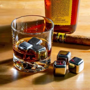 Accessori da Bar quadrati rotondi in argento 304 acciaio inossidabile cubetti di ghiaccio personalizzati 25mm Whiskey agghiacciante pietra per feste - Product Image 6