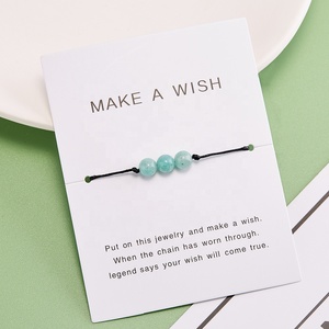 Pulsera Ajustable Trenzada con Cuentas de Piedras Preciosas de Lujo de 6 mm, Pulsera de la Amistad para Pedir un Deseo - Product Image 2