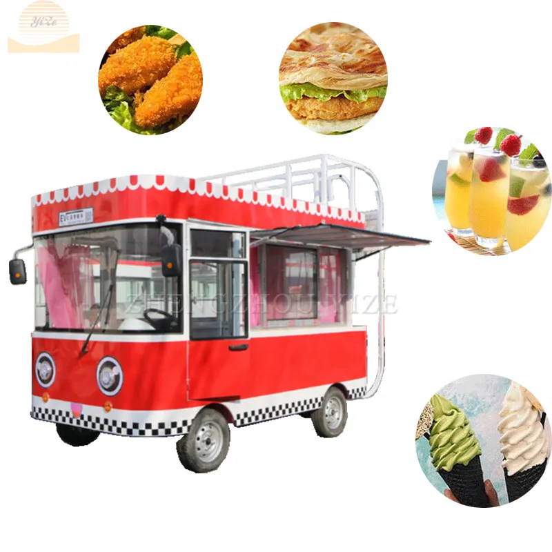 Multi-funzionale elettrico automatico di cibo rimorchio carrello cibo vending rimorchio carrello tuk tuk street outdoor hot dog carrello di cibo