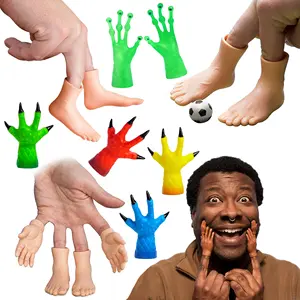 新款热卖搞笑手指玩具仿真手掌和鞋底外星人怪物手指套玩具