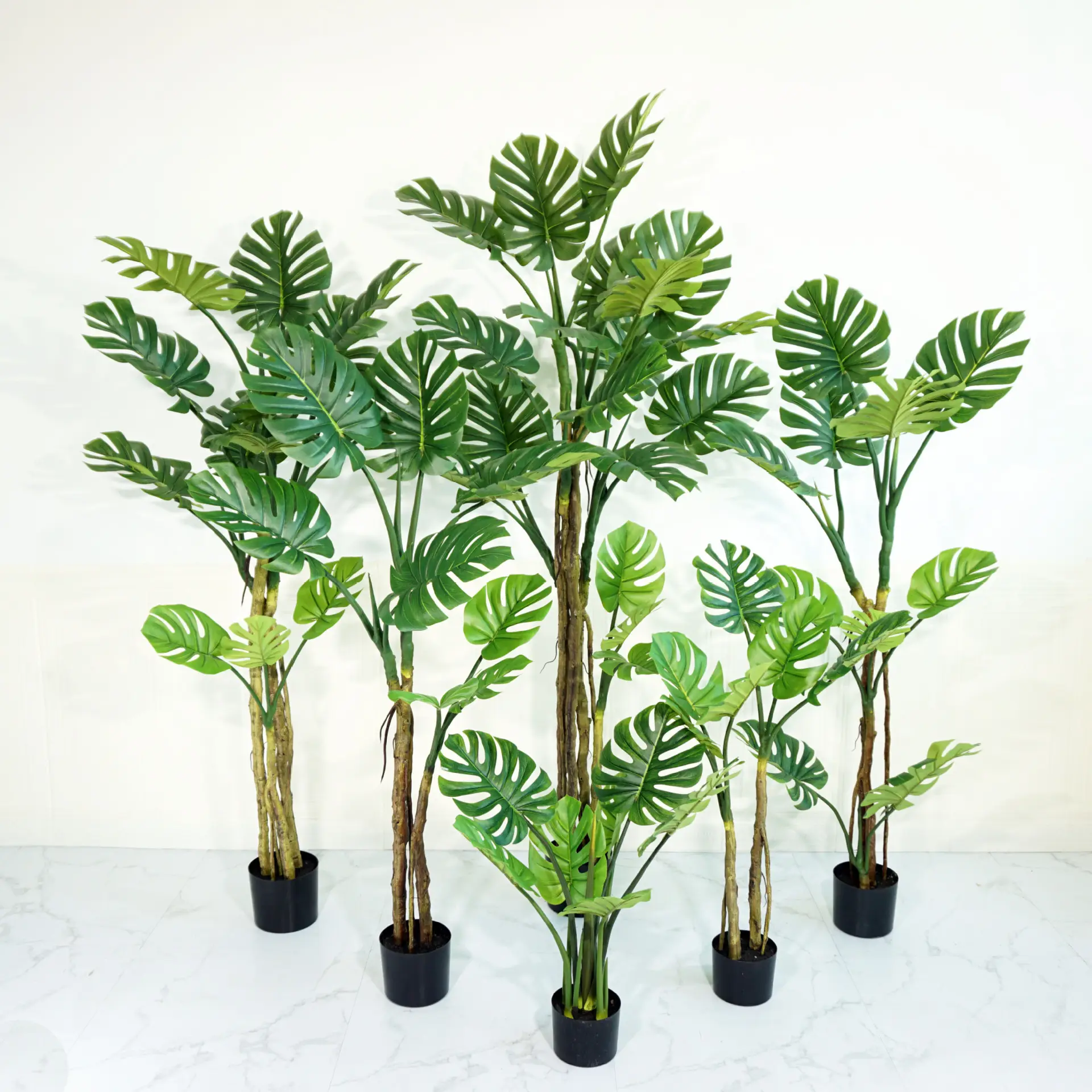 装飾植物80CM 110CM 160CMオンライン販売モンステラ植物バリエガータ人工植物ツリー