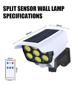 Capteur Spots muraux Caméra de simulation Surveillance simulée Lumière solaire extérieure de jardin Lampes murales à led <span class=keywords><strong>avec</strong></span> <span class=keywords><strong>télécommande</strong></span> - Product Image 6
