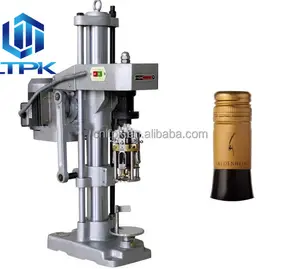 Glass bottle aluminum screwing type caps capping sealing machine, twist off capper for wine soda whiskey metal screw covers