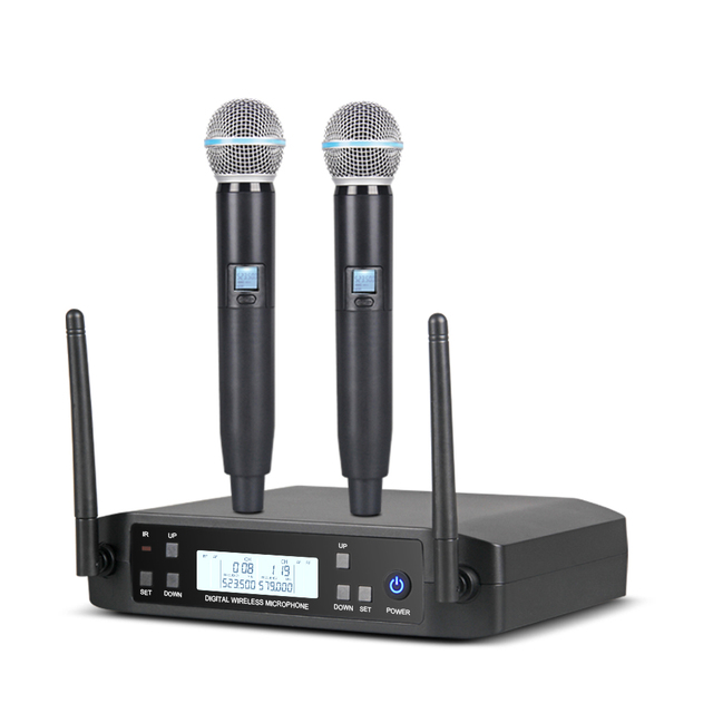 Debra Audio Professional GLXD4 UHF Selectable Frequency Wireless Microphone System 2-Handheld Home & Professional Microphones