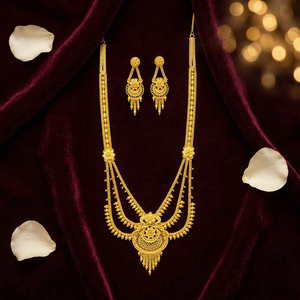 Vente en gros de colliers longs Rani Haar plaqués or micronisé 14K, 18K, 24K, ensemble de bijoux au design traditionnel, bijoux de mode, Oro Joyeria - Product Image 3