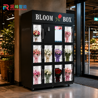Distributeur automatique de fleurs avec écran tactile, options de paiement multiples et surveillance automatique du stock