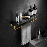 Maofjin'j — coiffeuse murale en marbre noir, accessoires de salle de bains de luxe, coiffeuse de douche, caddie
