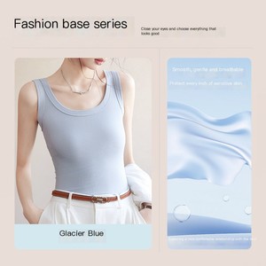 Débardeur tricoté sans manches pour femme, col montant, coupe ajustée, style décontracté d'été, avec logo personnalisé, idéal pour la superposition - Product Image 6