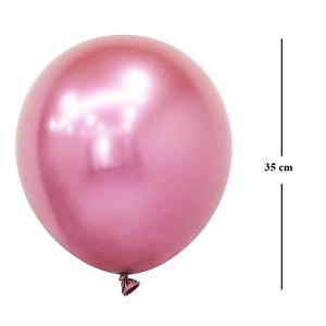 Ballons rose métallisé 35 cm gonflables à l'air ou à l'hélium pour les décorations de fêtes d'anniversaire - Product Image 5