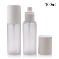 Flacon pulvérisateur rond en PET dépoli de 100 ml, très vendu, avec bouchon pompe à brume sérigraphié pour toner cosmétique pour animaux de compagnie