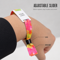 Bracelet en polyester NFC OEM pour festival avec couleurs et motifs personnalisés et code QR en option pour les organisateurs d'événements