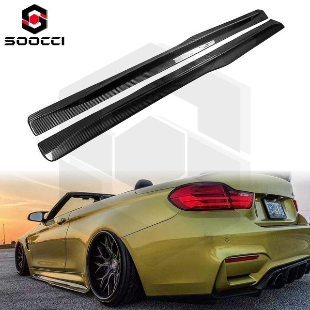 High Quality Carbon Fiber PSM Type Side Skirt Splitter for BMW F80 M3 F82 F83 M4 2014-2020 Lower Door Edge Splitter Trim Lip