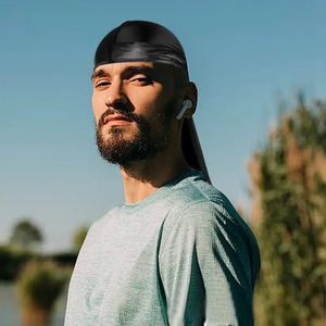 Satin đuôi dài bện cướp biển Mũ mượt durag đàn hồi Turban nắp ca-pô giả lụa màu phù hợp với đuôi dài Turban thể thao ngoài trời - Product Image 5