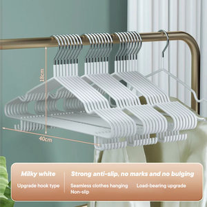 Оптовые цветные нескользящие вешалки для одежды из пластика, изготовленные методом литья под давлением, с крючками для экономии места в гостиной - Product Image 4