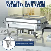 Chafing Dish Buffetset 8QT Elektrisch RVS Ecologisch Rechthoekige Grote Pannen Voedselwarmer Brandstofhouder Catering