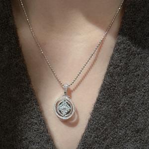 Collar de Plata de Ley S925 con Brújula de los Ocho Tesoros Giratoria, Diseño de Estilo Chino de Lujo, Textura Ligera, Colgantes de Moda - Product Image 2