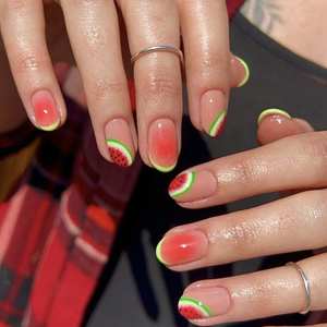 <span class=keywords><strong>Verano</strong></span> Venta caliente naranja Etiqueta Privada lujo corto almendra reutilizable <span class=keywords><strong>uñas</strong></span> postizas <span class=keywords><strong>Gel</strong></span> suave prensa en las <span class=keywords><strong>uñas</strong></span> para los dedos al por mayor - Product Image 6