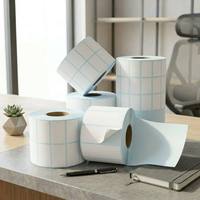 Rollo de Etiquetas de Código de Barras Térmicas Directas de 80x40 mm, Papel Adhesivo para Etiquetas, 500 Unidades, para Embalaje, Envío y Logística