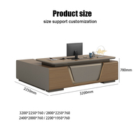 Bureau de direction en forme de L, placage en bois de noyer, finition grise, avec prise de courant intégrée, USB, mobilier de bureau, vente en gros, directement de l'usine