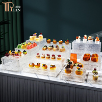 Nouveau Design Élégant Support de Présentation en Acrylique Effet Vague pour Buffets, Mariages, Banquets, Gâteaux et Desserts